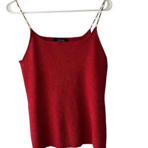 Michelle Antonelli Tank Top Red SZ Large Chain Straps